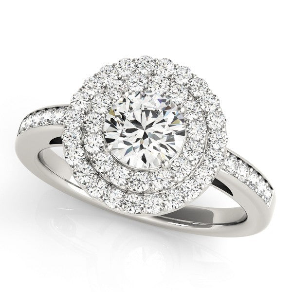 Lab Grown Round Diamond Halo Engagement Ring