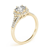 2.00Ct DE/VS Lab Grown Round Diamond Halo Engagement Ring 18K Yellow Gold