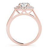 Lab Grown Round Diamond Halo Engagement Ring