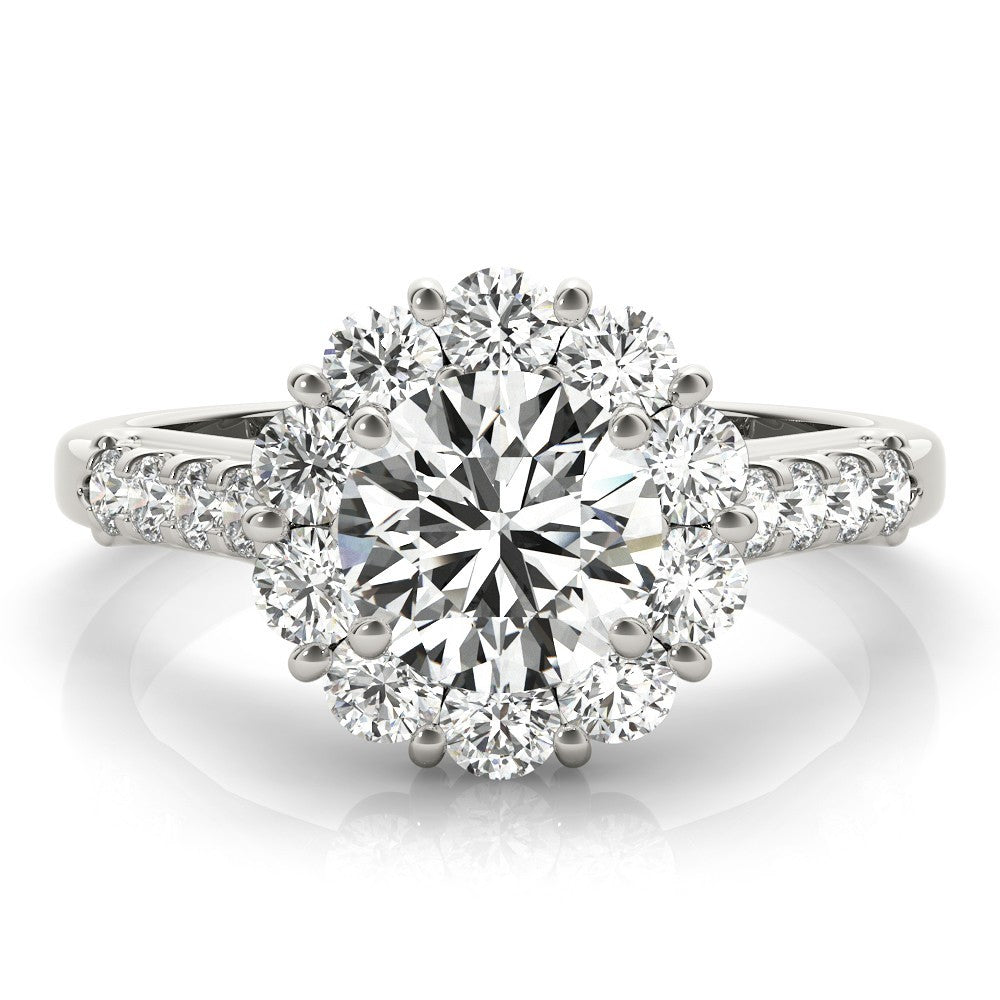 Lab Grown Round Diamond Halo Engagement Ring