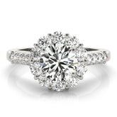 Lab Grown Round Diamond Halo Engagement Ring