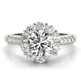 Lab Grown Round Diamond Halo Engagement Ring