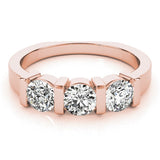 2,00 Karat Labor-Diamant im Brillantschliff, 3-Stein-Verlobungsring aus Platin