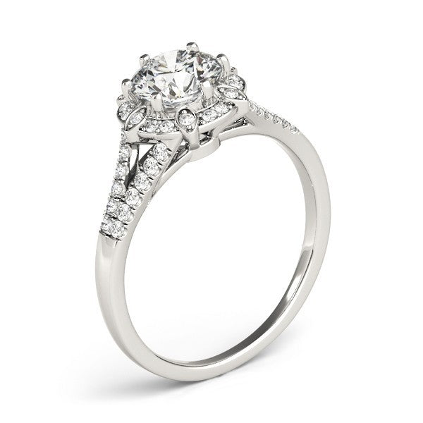 2.00Ct DE/VS Lab Grown Round Diamond Halo Engagement Ring 18K Yellow Gold