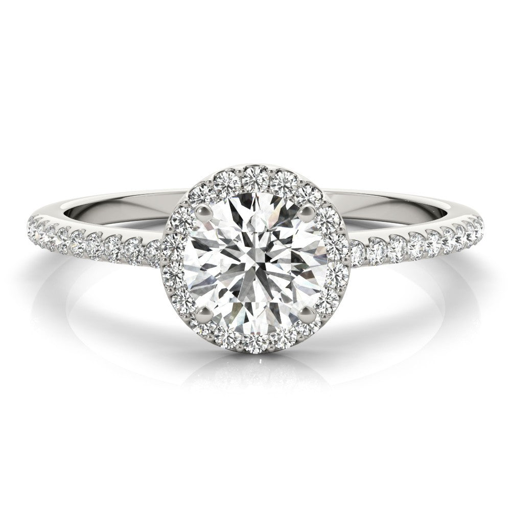 Lab-Grown Diamond Halo Engagement Ring in Platinum