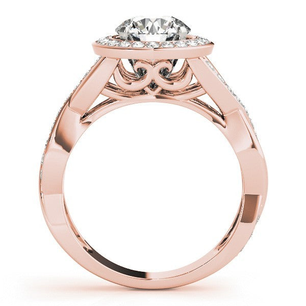 Lab Grown Round Cut Diamond 2.00Ct DE/VS Halo Engagement Ring 18K Yellow Gold