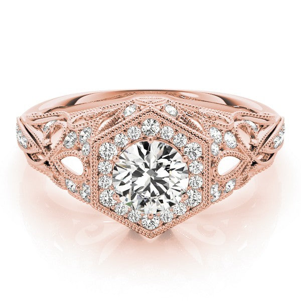 3.00Ct DE/VS Lab Grown Round Diamond Halo Engagement Ring 18K Rose Gold
