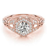 3.00Ct DE/VS Lab Grown Round Diamond Halo Engagement Ring 18K Rose Gold