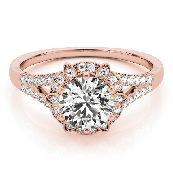 2.00Ct DE/VS Lab Grown Round Diamond Halo Engagement Ring 18K Yellow Gold