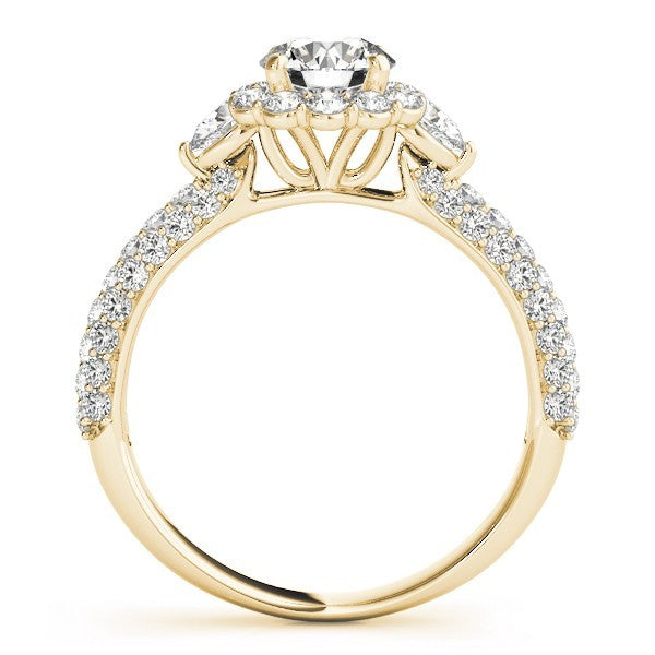 Lab Grown Round Diamond Halo Engagement Ring
