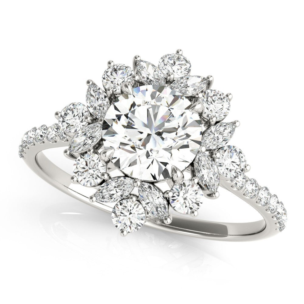 Lab-Grown Diamond Halo Engagement Ring in Platinum