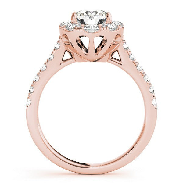 Lab Grown Round Diamond Halo Engagement Ring