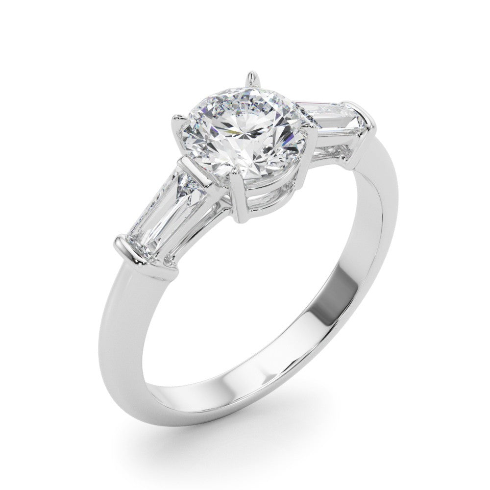 Lab-Grown Round Diamond 3 Stone Engagement Ring
