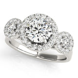 Lab Grown Round Cut Diamond Halo Engagement Ring