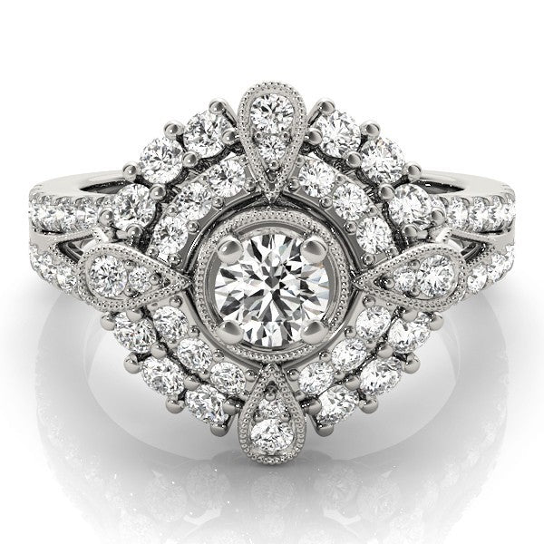 Lab Grown Round Diamond Halo Engagement Ring