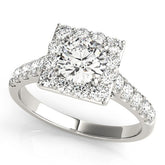 2.00Ct DE/VS Lab Grown Round Diamond Halo Engagement Ring in Platinum