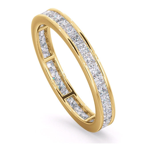 2.00Ct Princess Cut Diamond Channel set Full Eternity Wedding Ring