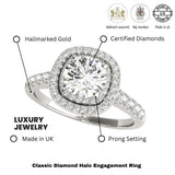 Lab-Grown Diamond Halo Engagement Ring in Platinum