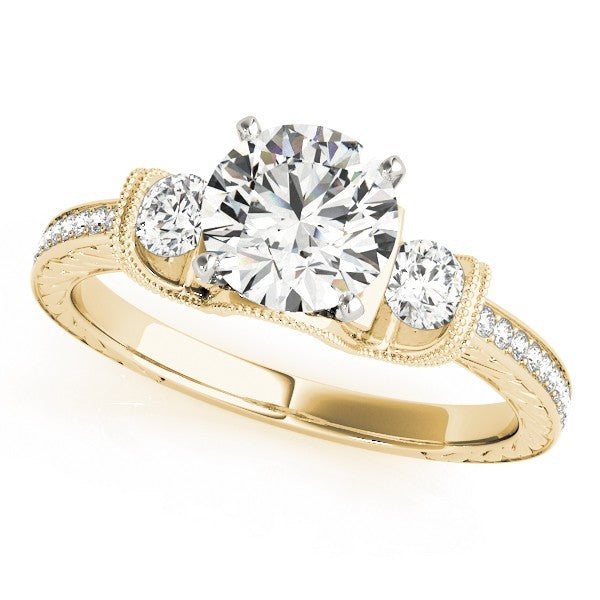 2.00Ct Round Lab Grown Diamond 3 Stone Designer Engagement Ring Platinum