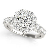Lab Grown Round Cut Diamond Halo Engagement Ring