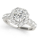 Lab Grown Round Cut Diamond Halo Engagement Ring