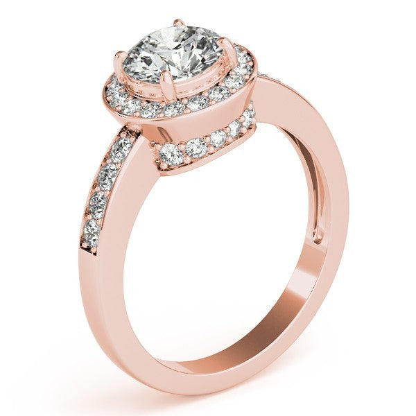 Lab Grown Round Diamond Halo Engagement Ring