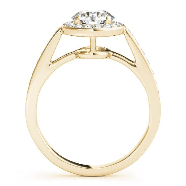 Lab Grown Round Diamond Halo Engagement Ring