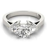 Lab-Grown Round Cut Diamond Trilogy Engagement Ring