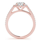 Lab Grown Round Diamond Halo Engagement Ring