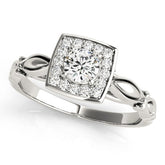 Lab Grown Round Diamond Halo Engagement Ring