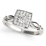 Lab Grown Round Diamond Halo Engagement Ring