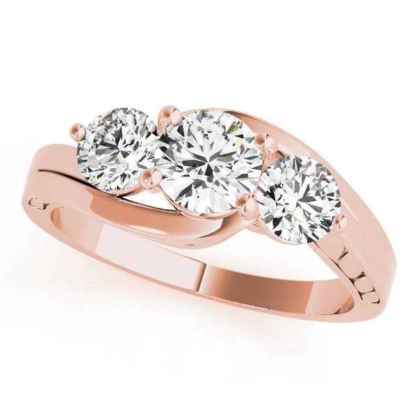 0.50Ct To 2.00Ct Lab Grown Round Diamond Trilogy Engagement Ring Platinum