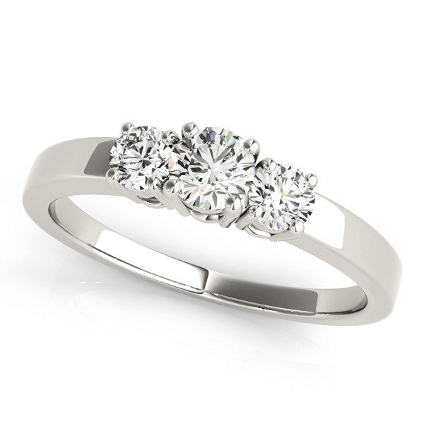 Lab Grown Round Diamond 3 Stone Engagement Ring Platinum - 0.50Ct - 2.00Ct
