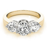 Lab Grown Round Diamond Trilogy Engagement Ring Platinum