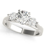 Lab Grown Round Diamond Prong Set 3 Stone Engagement Ring 950 Platinum