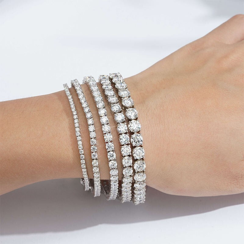 Certified 2.25 Ct 100% Natural Round Diamond women's Tennis Bracelet White Gold
