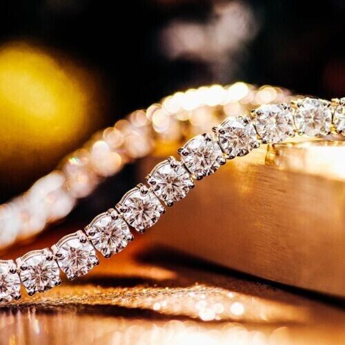 Natural Diamond Tennis Bracelet 18k White Gold