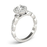 Lab Grown Round Cut Diamond Halo Engagement Ring For Women