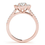 Lab Grown Round Diamond Halo Engagement Ring