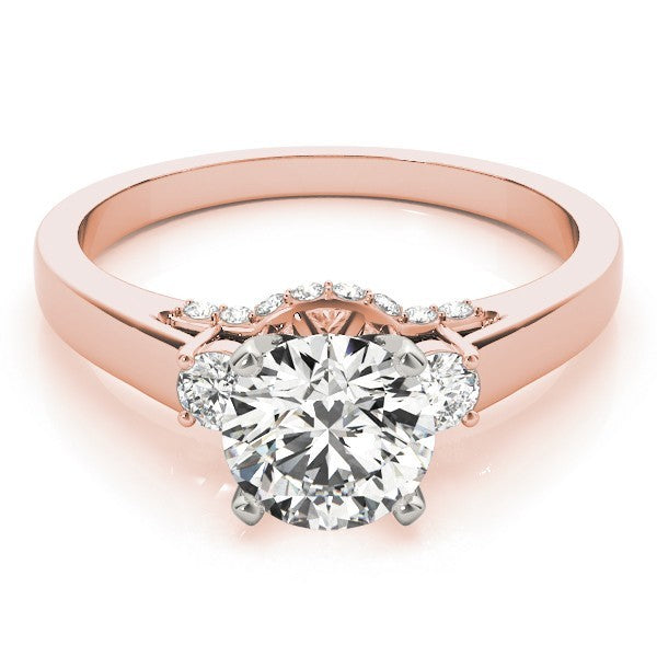 Round Cut Lab Diamond Trilogy Engagement Ring Platinum