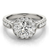 Lab Grown Round Diamond Halo Engagement Ring