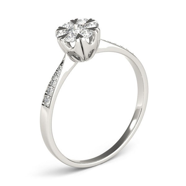 Lab Grown Round Diamond Halo Engagement Ring