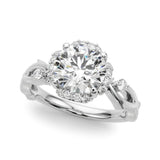 Lab-Grown Round Cut Diamond Halo Engagement Ring Platinum