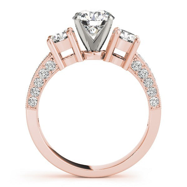 Lab Grown Round Diamond Trilogy Engagement Ring Platinum 2CT DE/VS