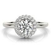 Lab Grown Round Cut Diamond Halo Engagement Ring