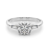 Lab-Grown Round Cut Diamond 3 Stone Engagement Ring 950 Platinum