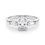 Lab-Grown Oval Diamond 3 Stone Engagement Ring