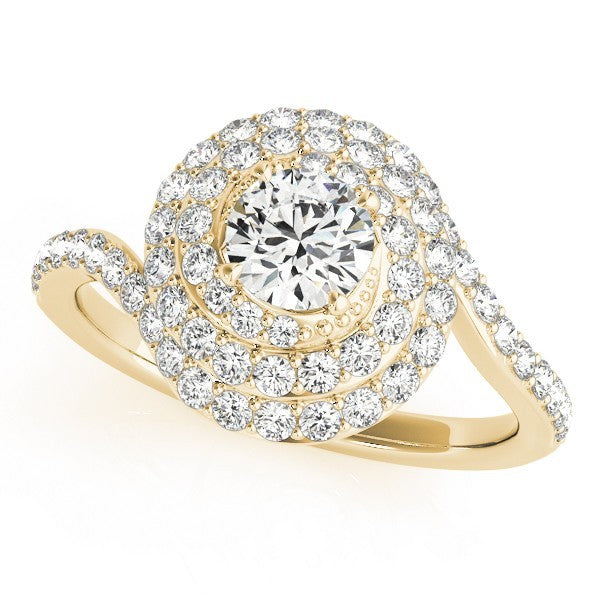 Lab Grown Round Cut Diamond Halo Engagement Ring
