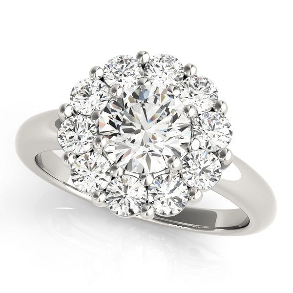 Lab Grown Round Diamond Halo Engagement Ring