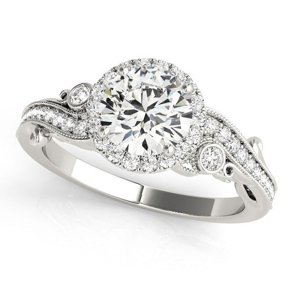 Lab Grown Round Diamond Halo Engagement Ring